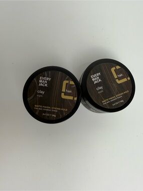 Every Man Jack Hair Clay Matte Finish Strong Hold 3.4 Oz (Hard To Find) Lot Of 2